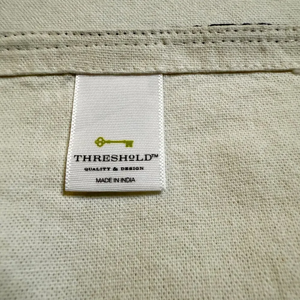 Threshold 100% Cotton Cloth Napkins White Black Trim Set of 4 Minimalist 19